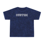 Custom Vintage Mineral Wash T-Shirt — White Varsity Text