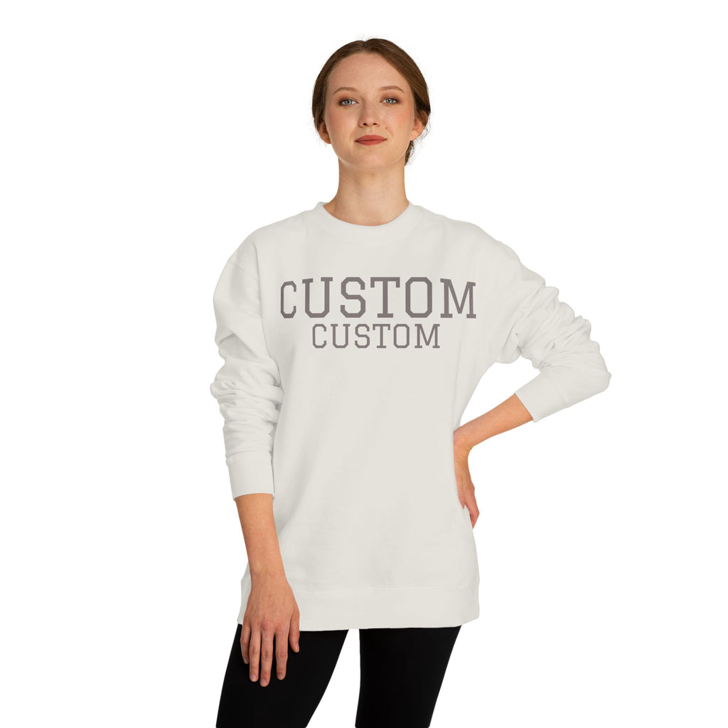 Custom Text Crewneck Sweatshirt — Personalized College-Style Pullover