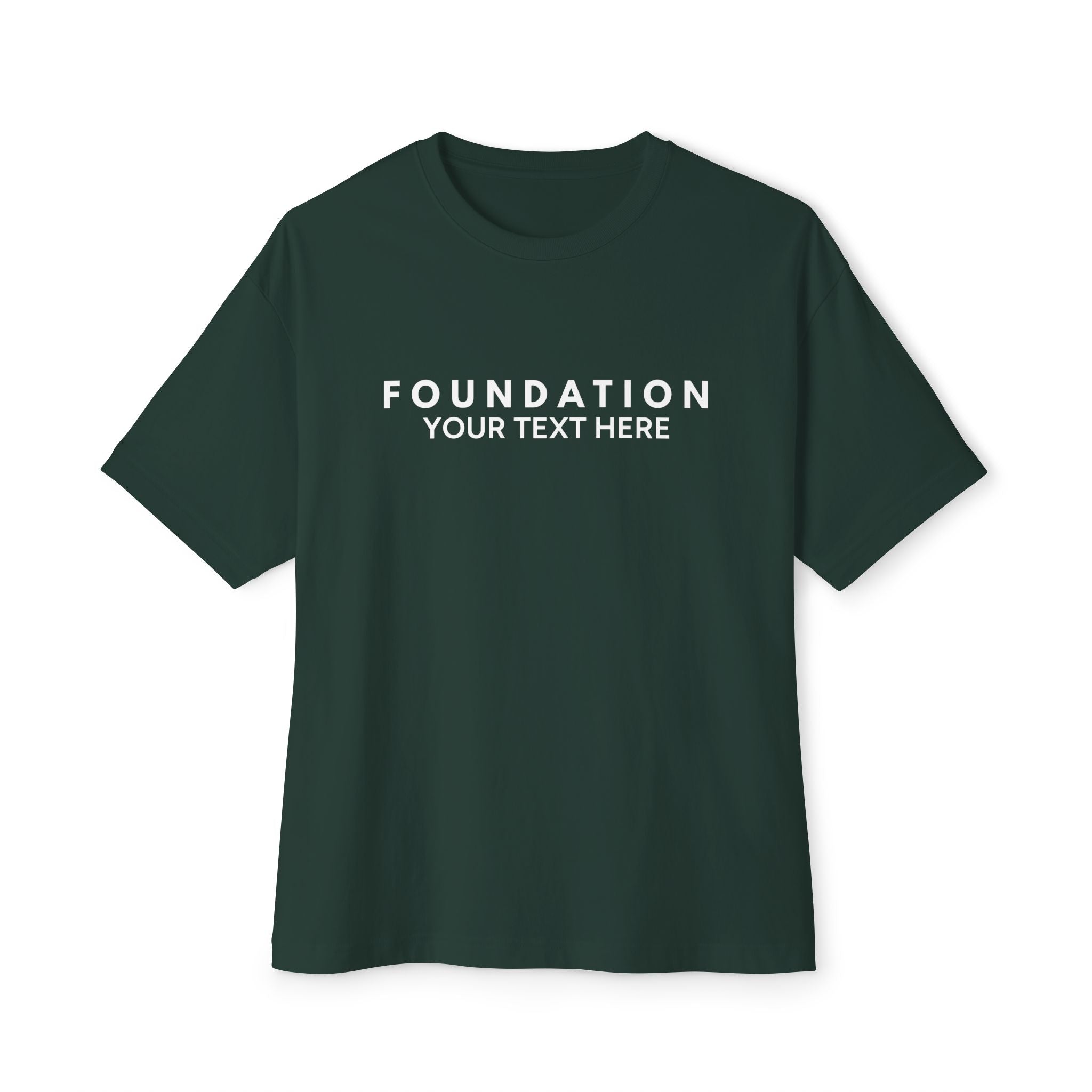 Custom T-Shirt - CUSTOM Foundation Minimalist Tee — Customizable "Your Text Here" Boxy T-Shirt
