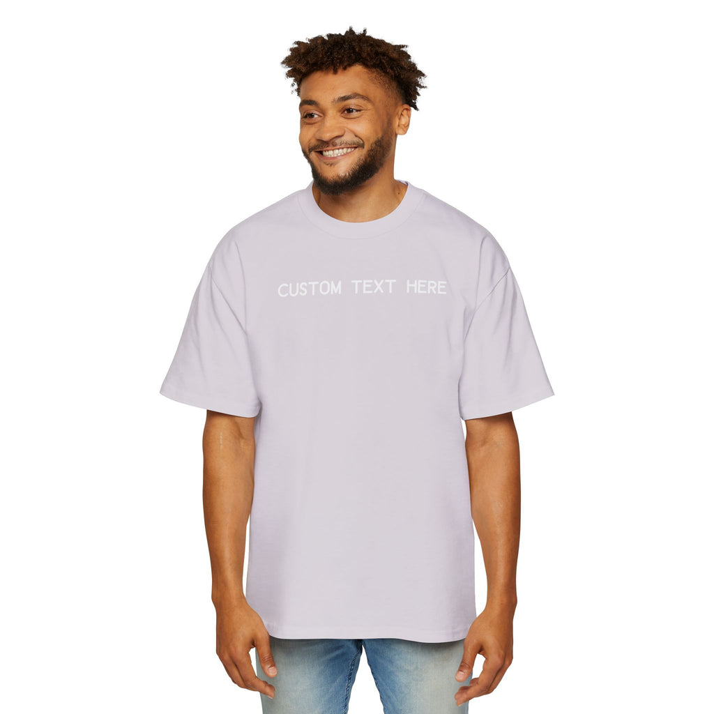 Custom T-Shirt - Custom Text Oversized Tee — Men's Personalized White T-Shirt