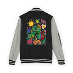 Custom Gift - Letterman Jacket for Teacher — Colorful "Very Hungry Caterpillar" Garden Back Patch