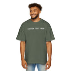 Custom T-Shirt - Custom Text Oversized Tee — Men's Personalized White T-Shirt